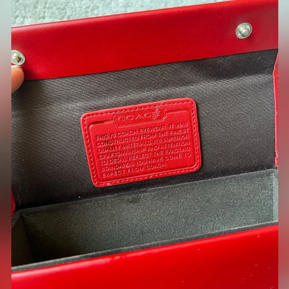 Coach Red Leather Glasses Case - Picture 9 of 12